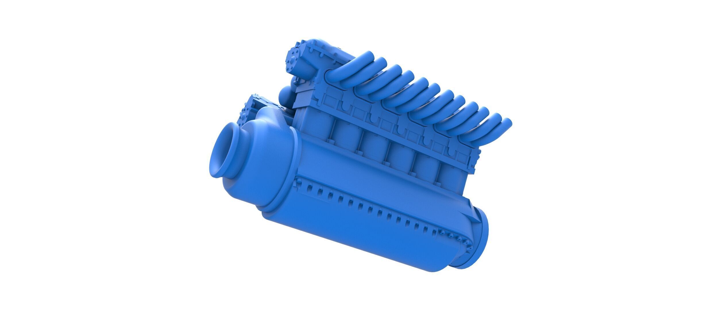 Engine V12 of Vintage Dragster Scale 1 to 25 3D print model_2