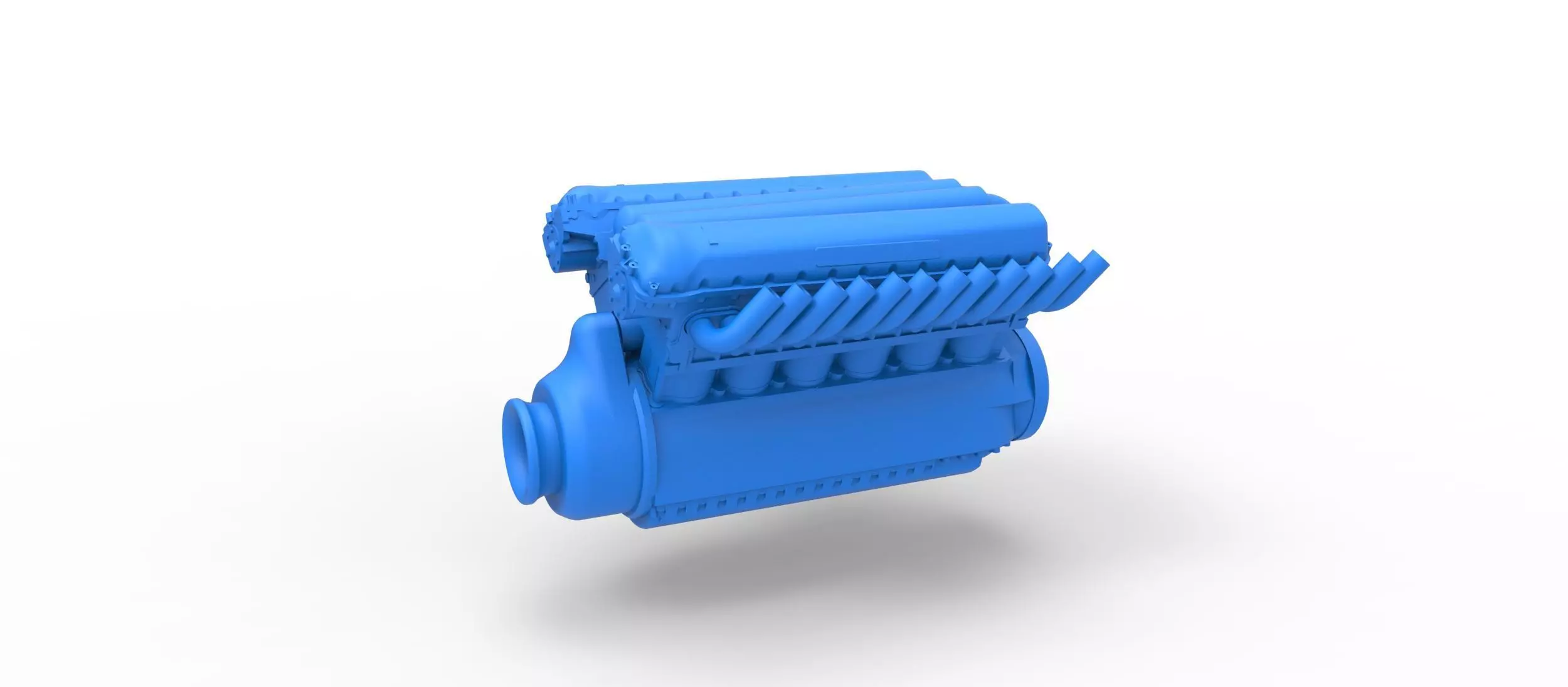 Engine V12 of Vintage Dragster Scale 1 to 25 3D print model_0