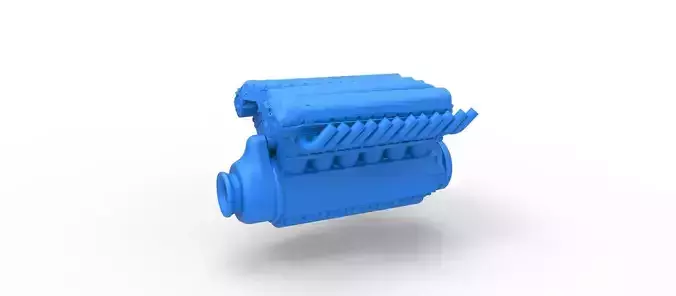 Engine V12 of Vintage Dragster Scale 1 to 25