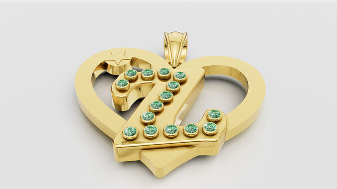 Z HEART PENDANT  3D print model