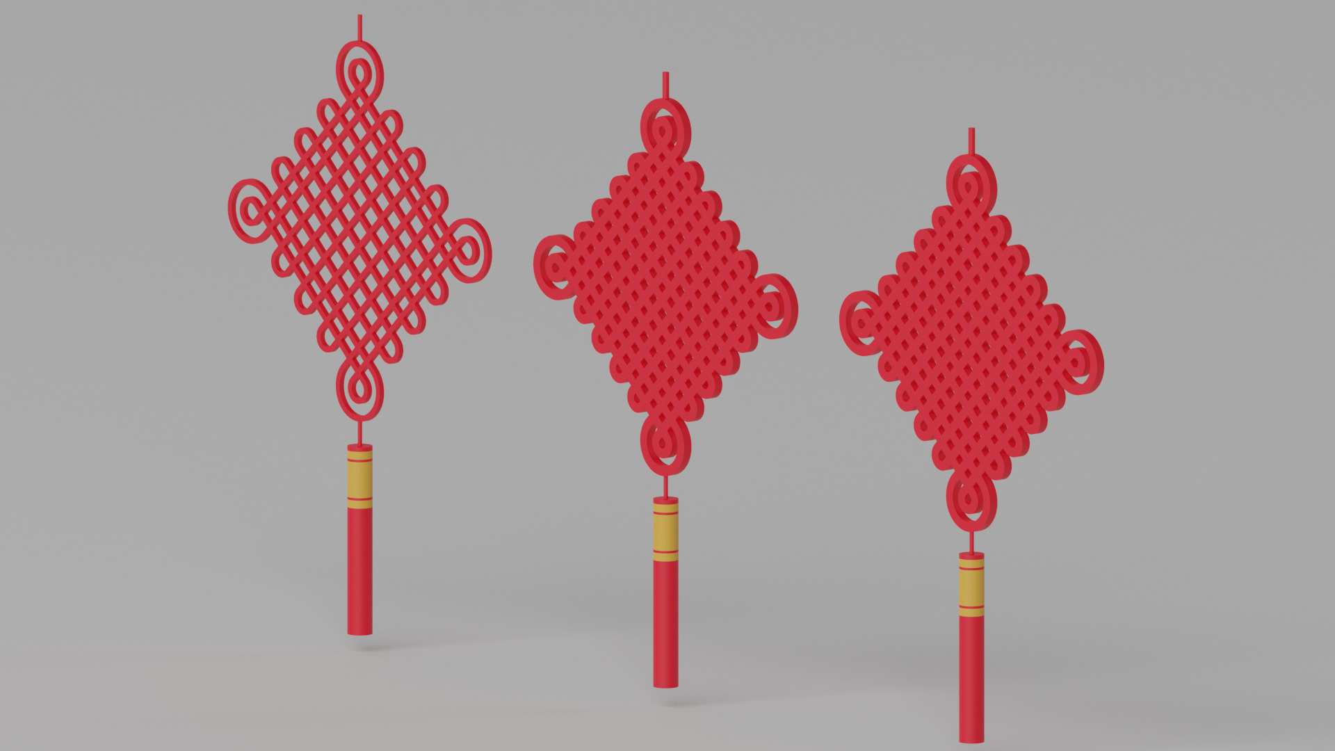 Cartoon Chinese Knot 3D model_5