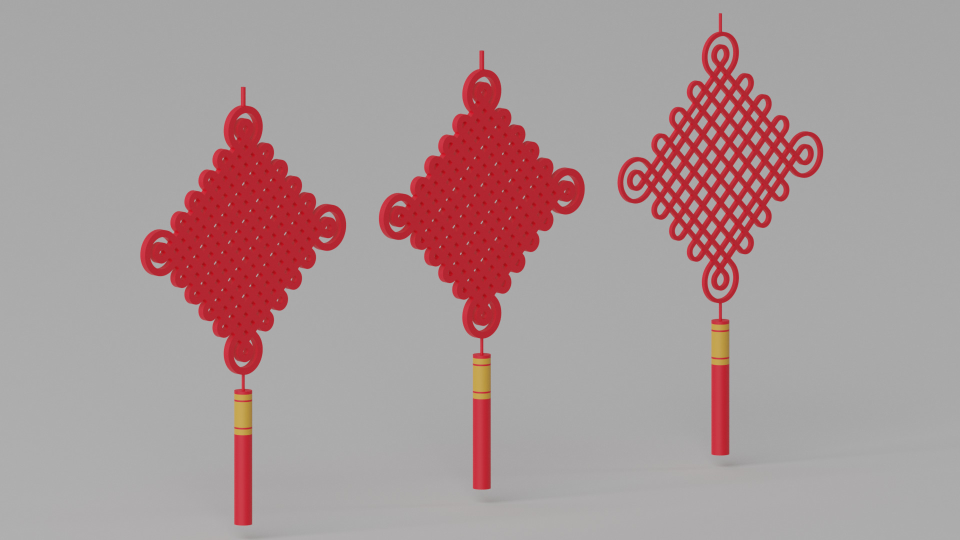 Cartoon Chinese Knot 3D model_7