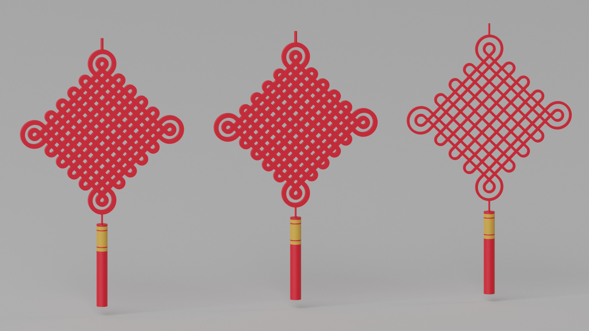 Cartoon Chinese Knot 3D model_2