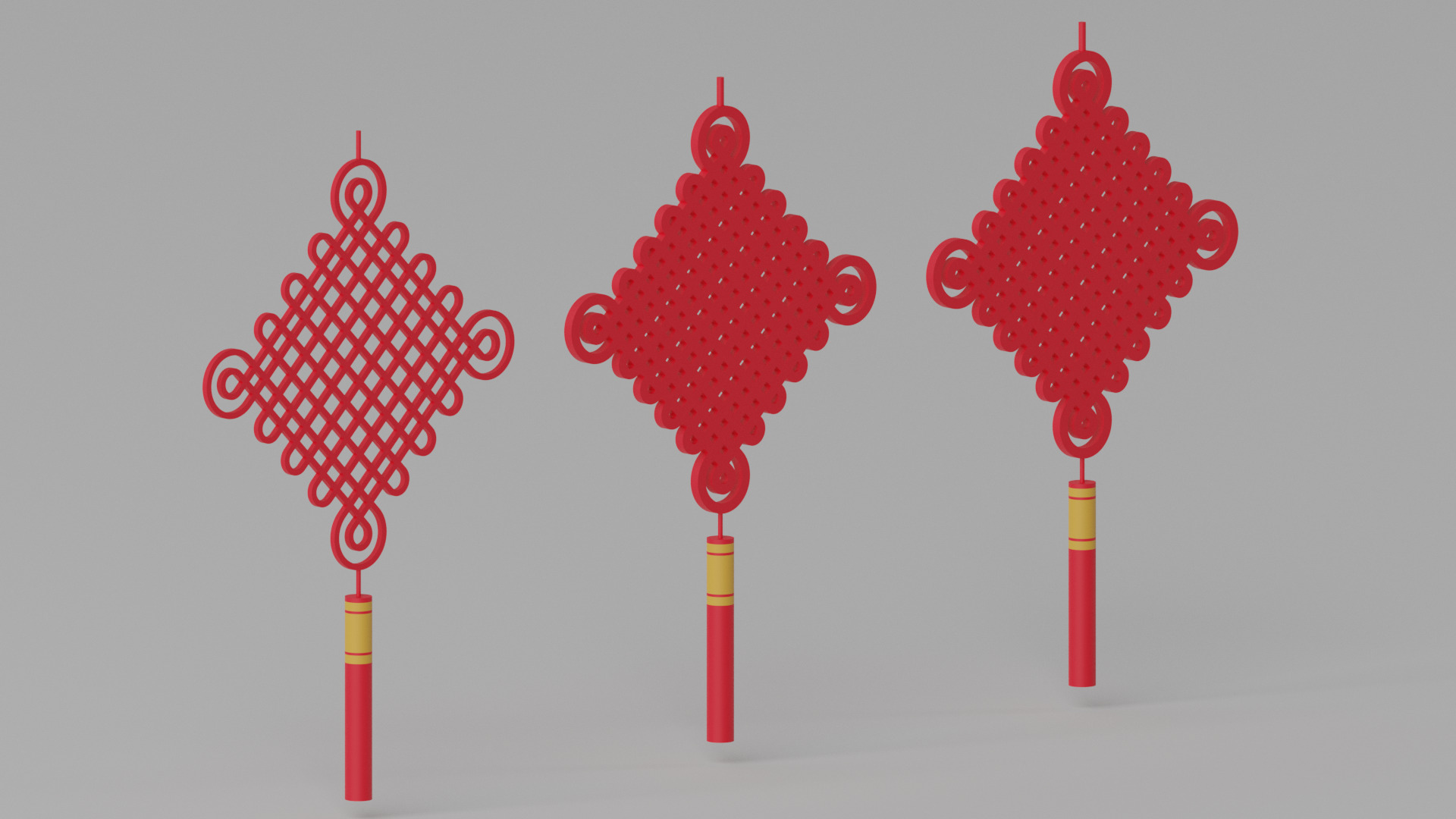 Cartoon Chinese Knot 3D model_3