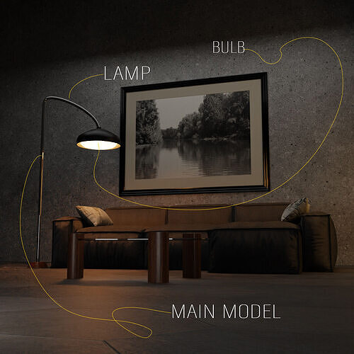 AESTHETIC LAMP Low-poly 3D model