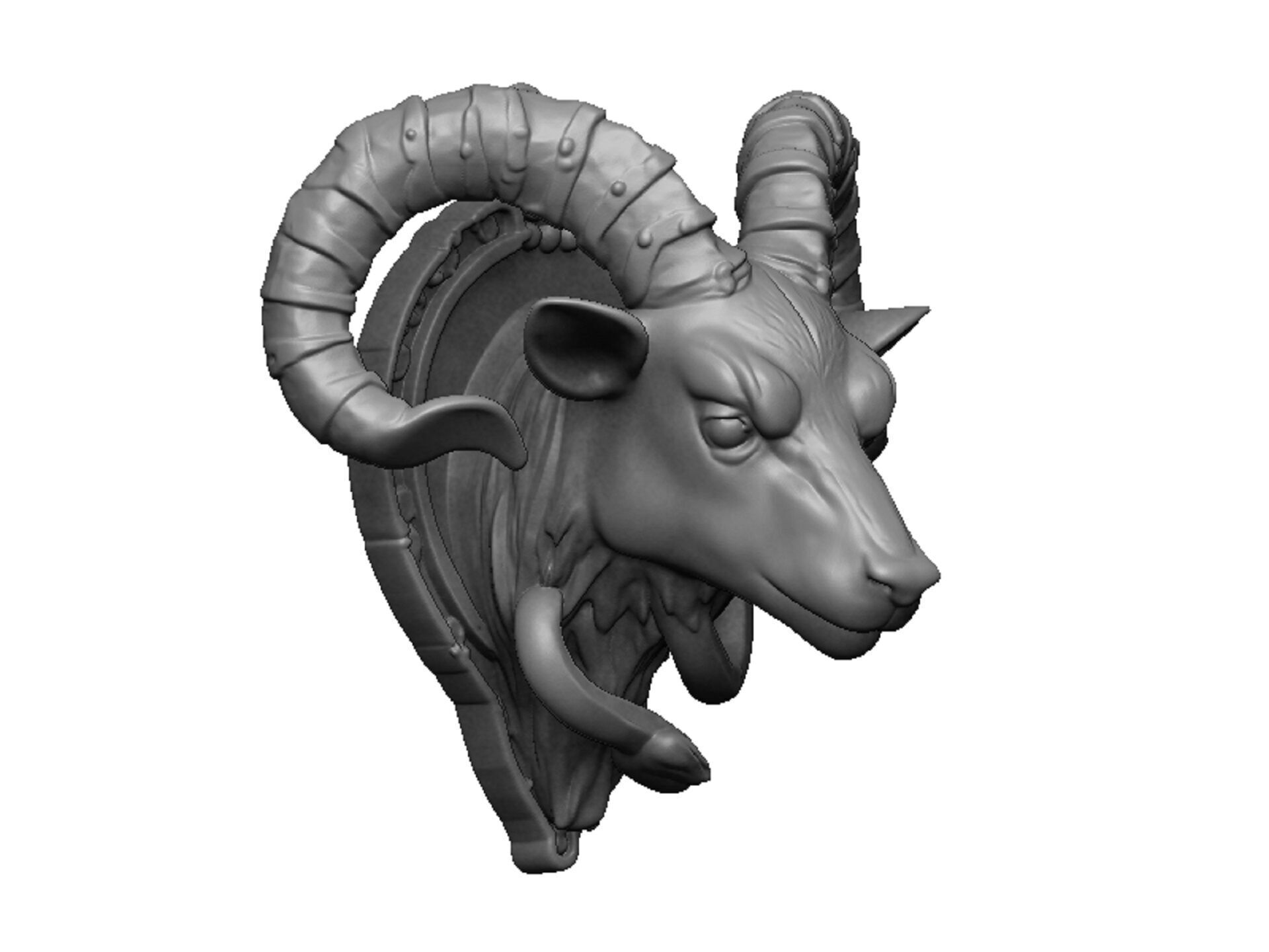 goat pendant 3D print model_1