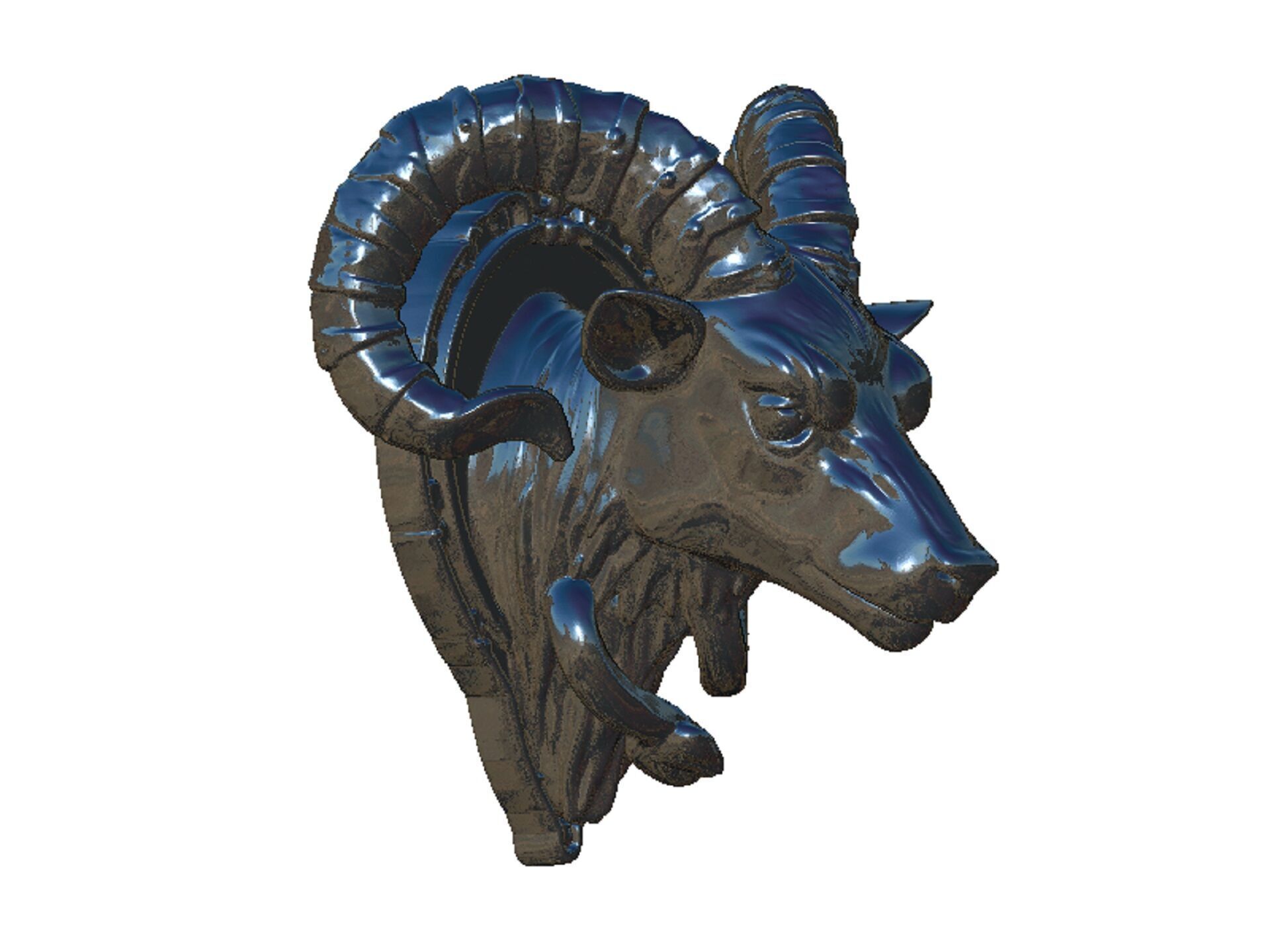 goat pendant 3D print model_7