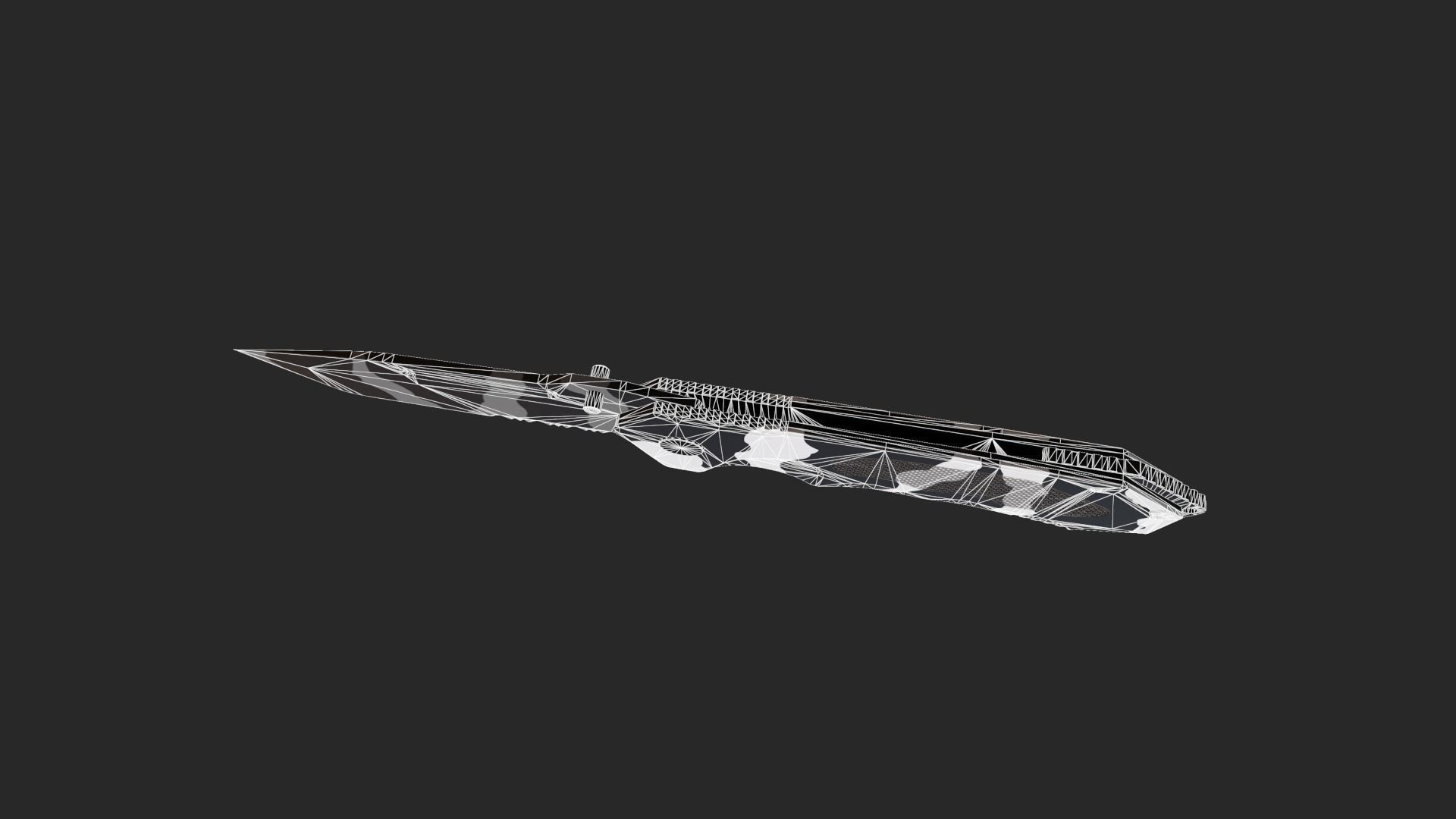 Hunting knife Low-poly 3D model_11