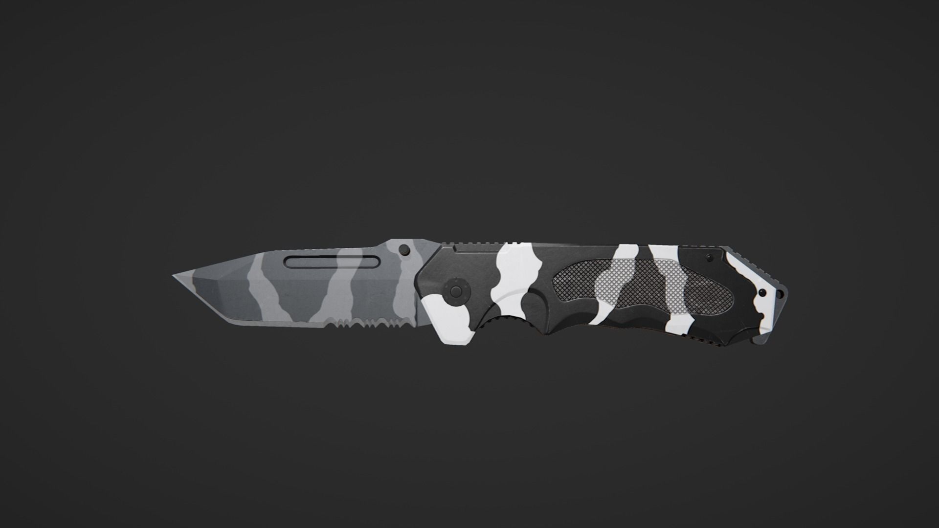 Hunting knife Low-poly 3D model_2