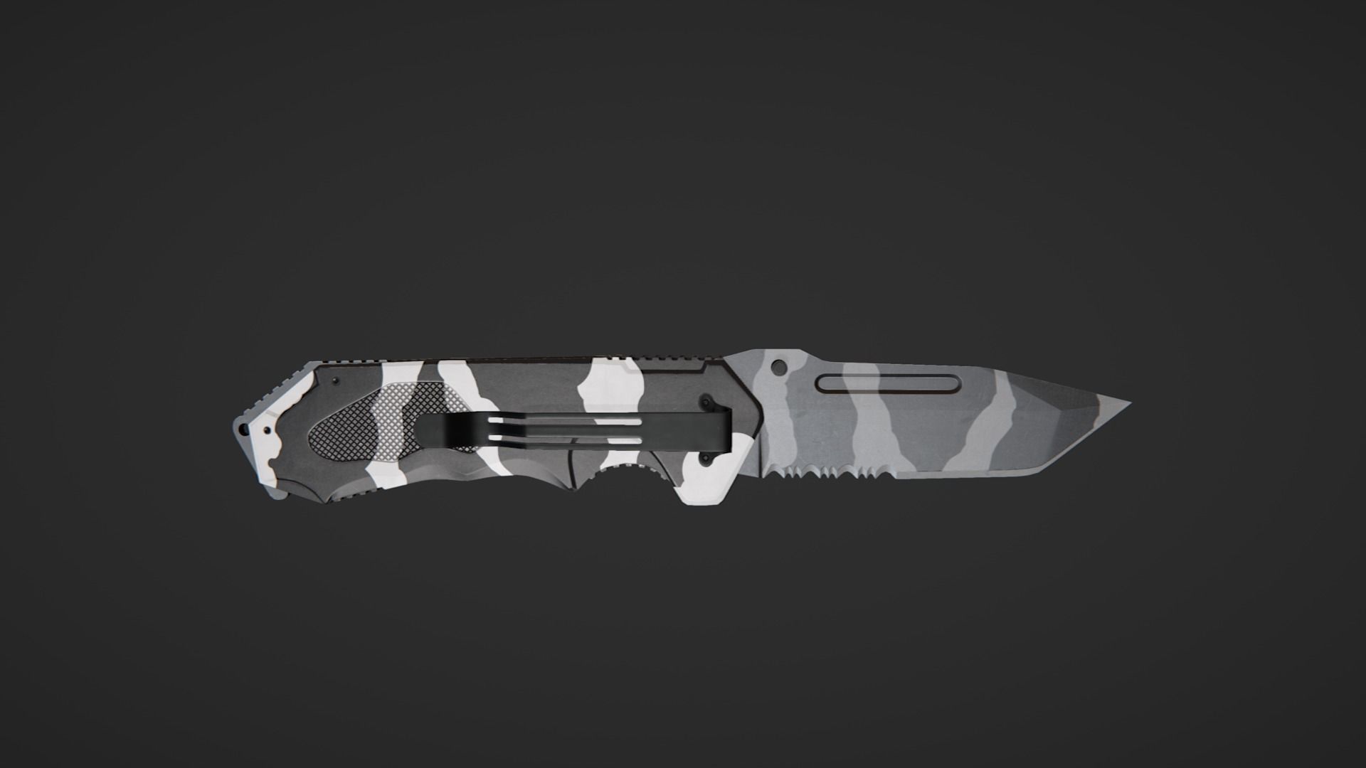 Hunting knife Low-poly 3D model_8