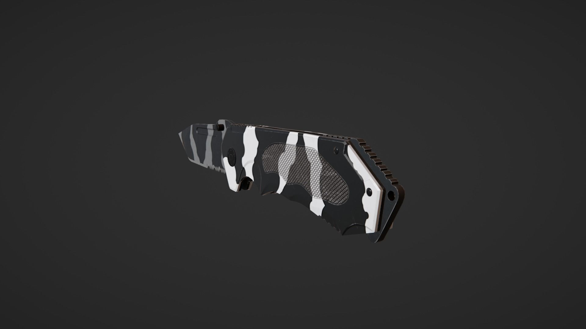Hunting knife Low-poly 3D model_5
