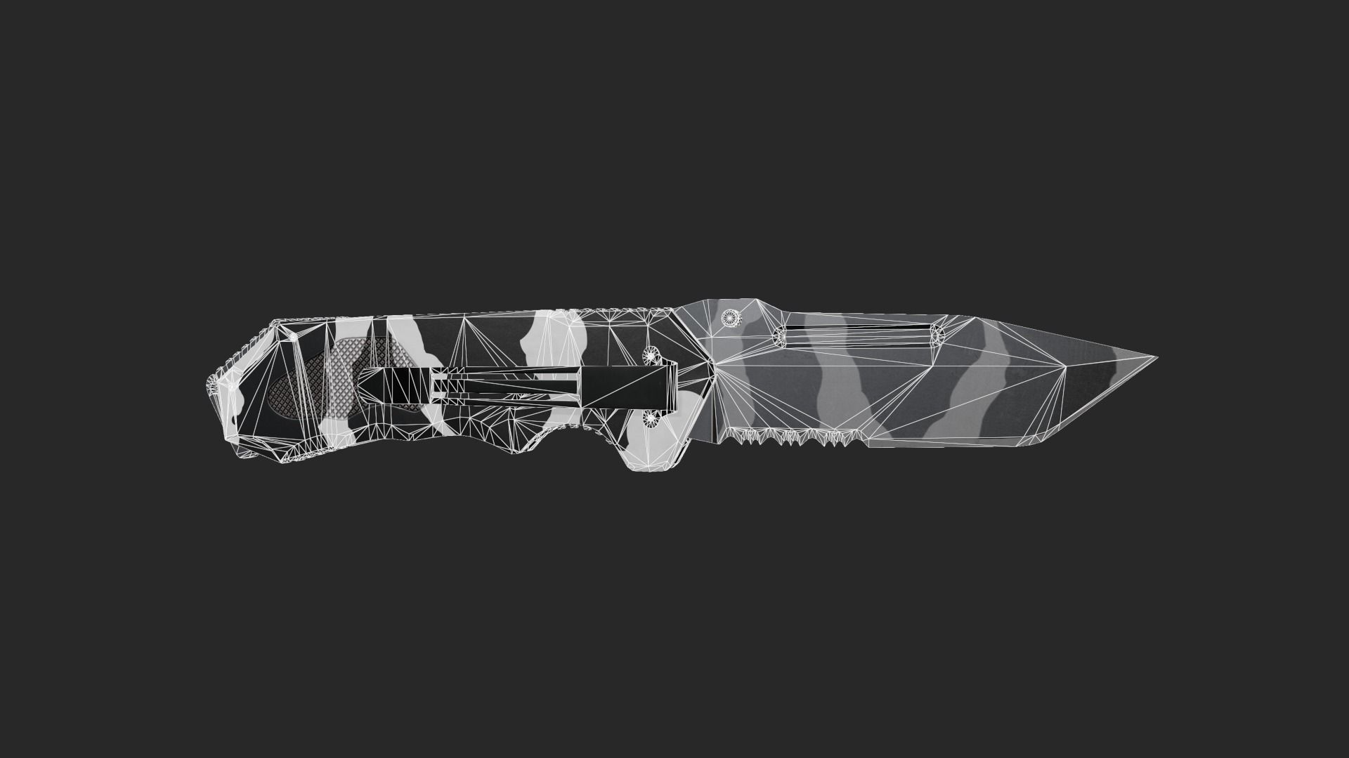 Hunting knife Low-poly 3D model_9