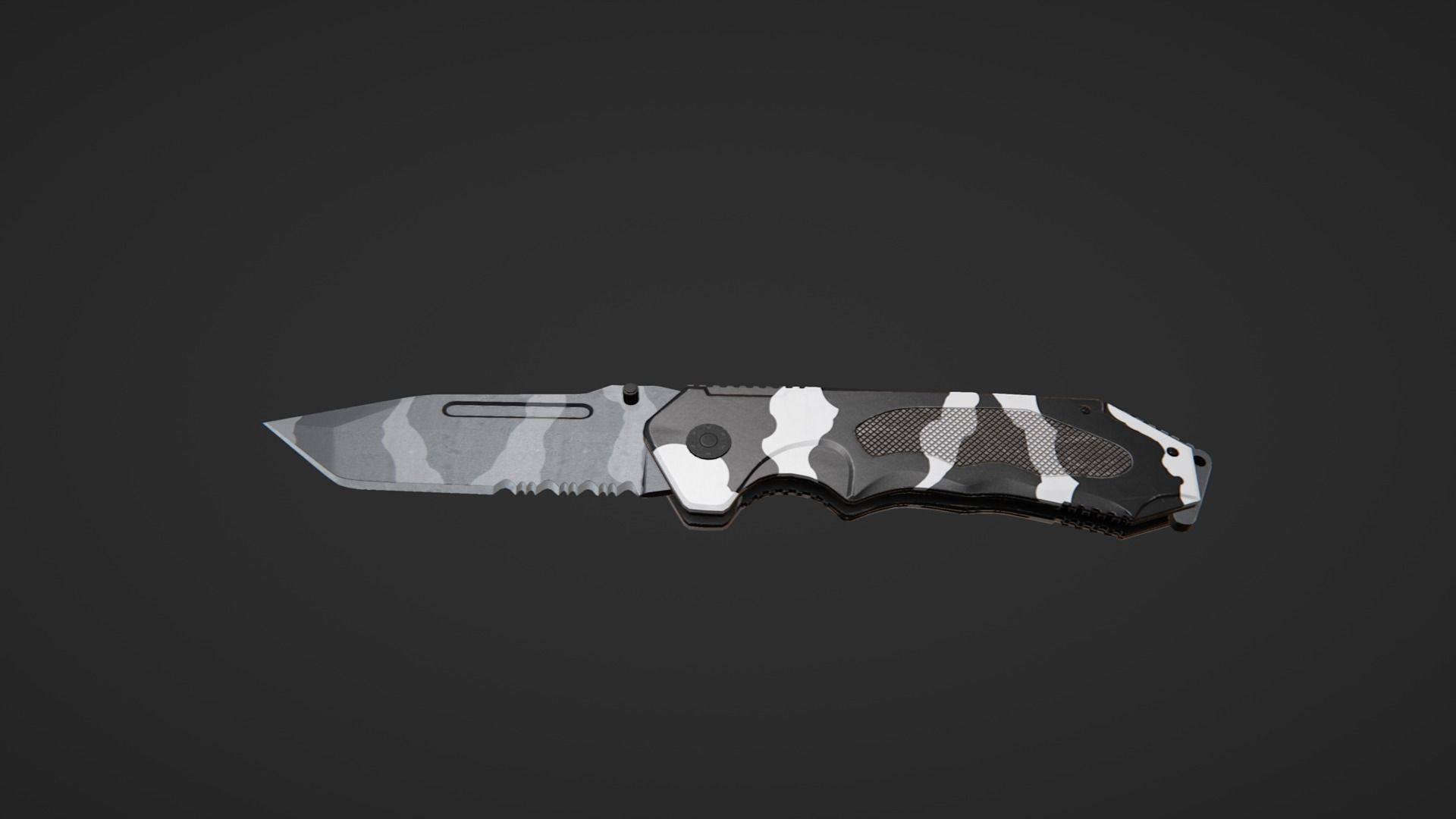 Hunting knife Low-poly 3D model_7