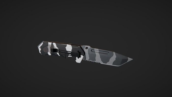 Hunting knife Low-poly 3D model