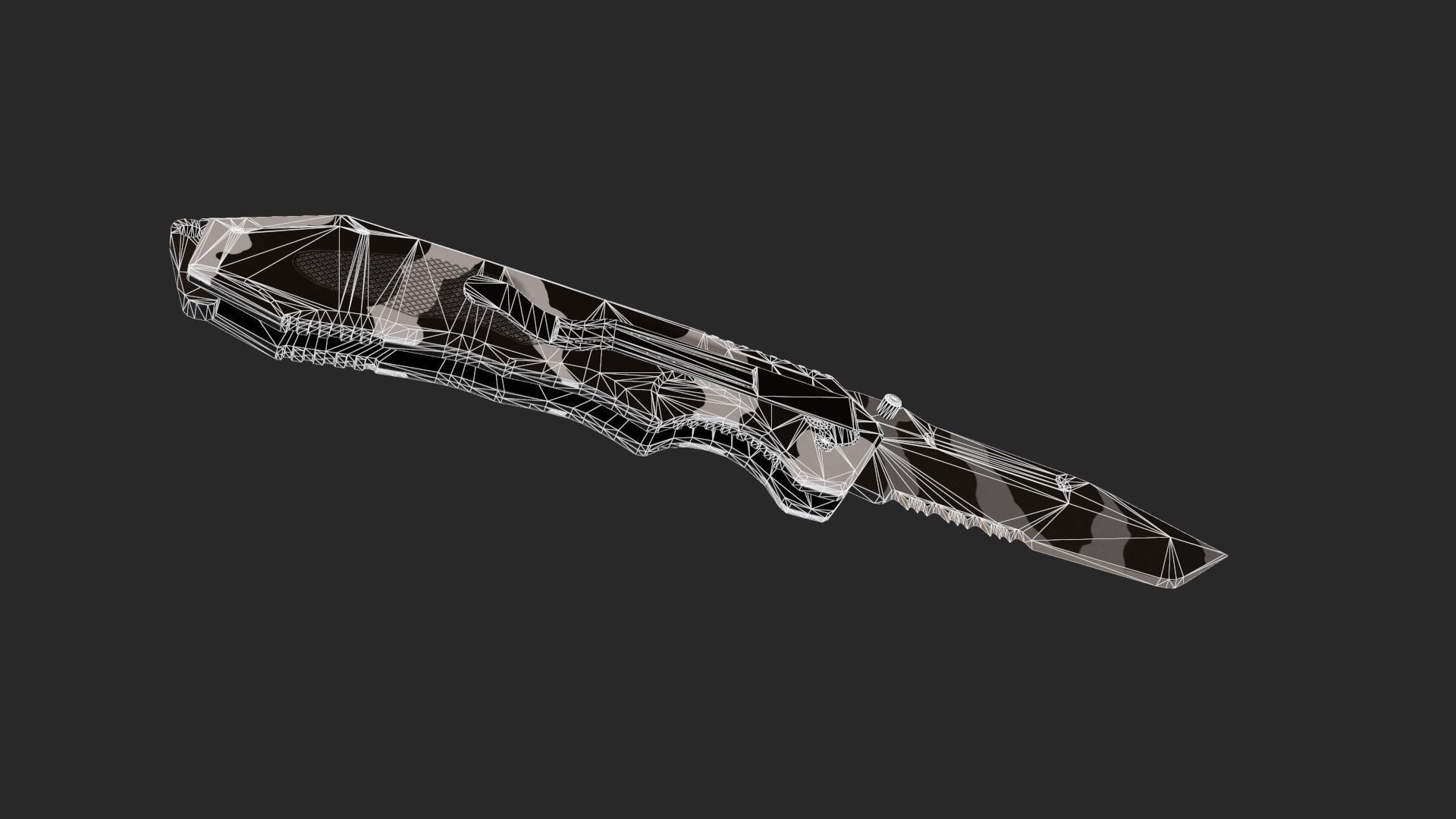Hunting knife Low-poly 3D model_12