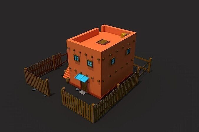 Arabic house Low-poly 3D model