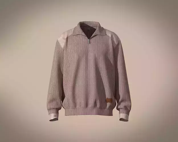 Mens sweater with patch and detailing