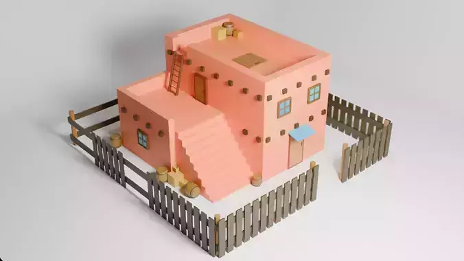 House model Low-poly 3D model