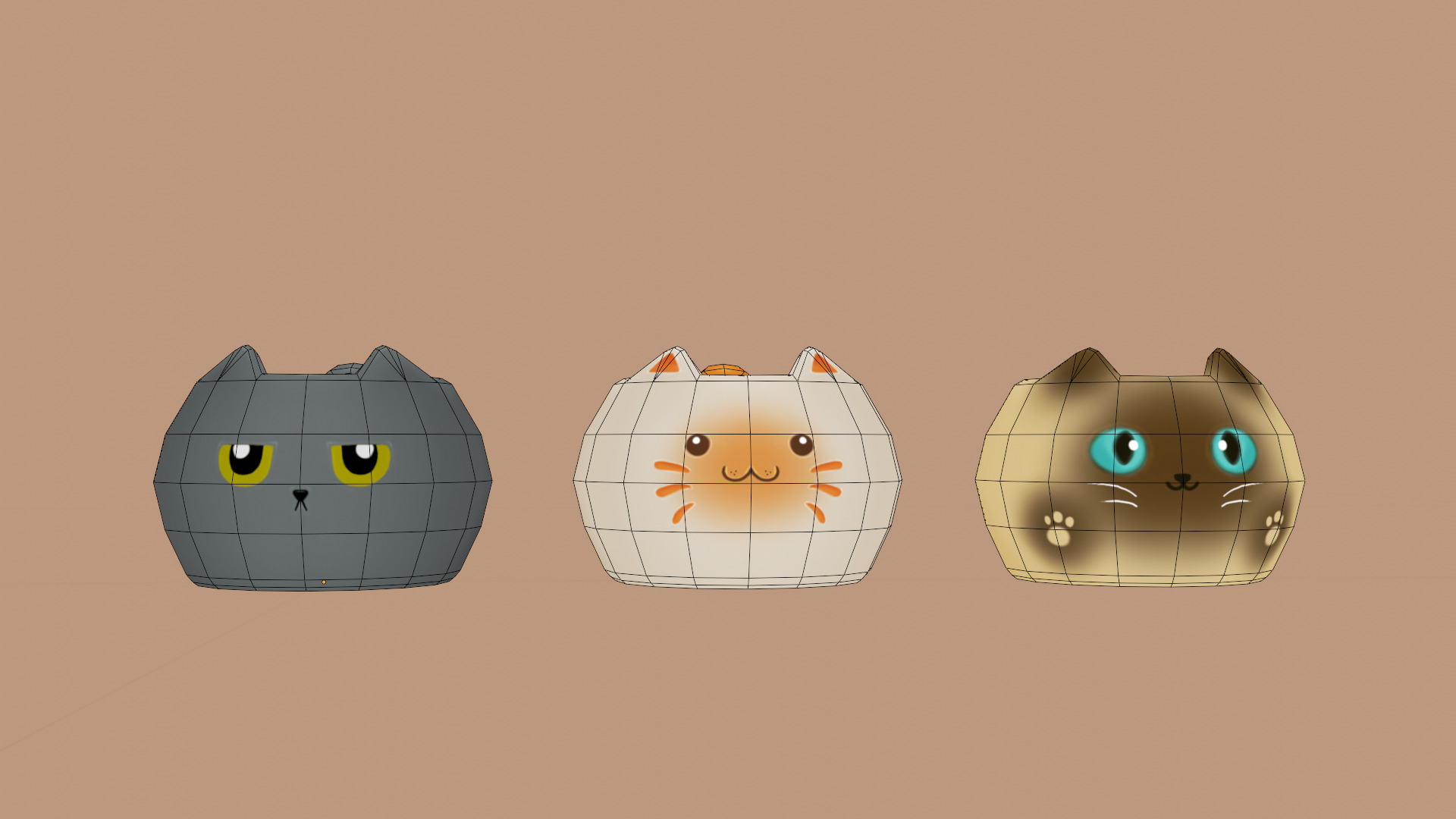 Stylized Cat Mug 3D Model Pack Low-poly 3D model_11