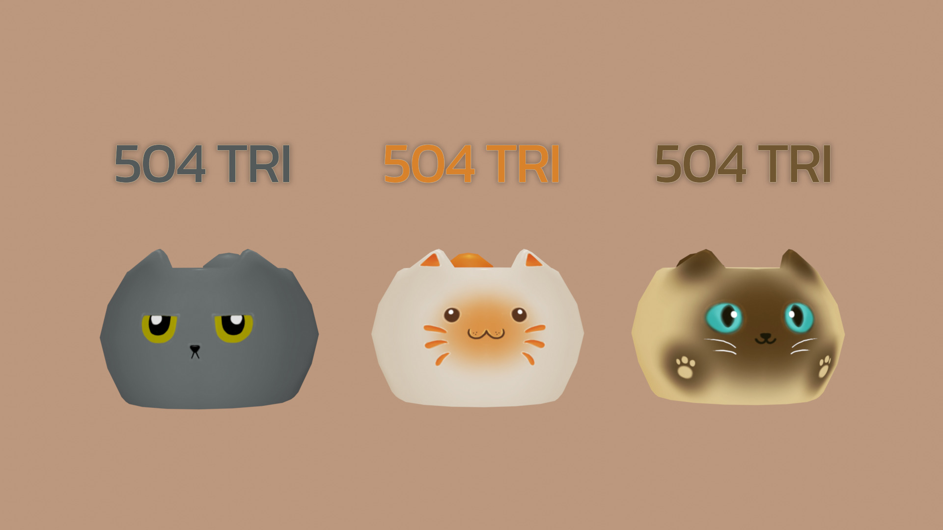 Stylized Cat Mug 3D Model Pack Low-poly 3D model_6