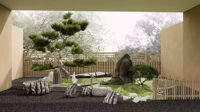 Japanese Zen - style Courtyard Landscape Design