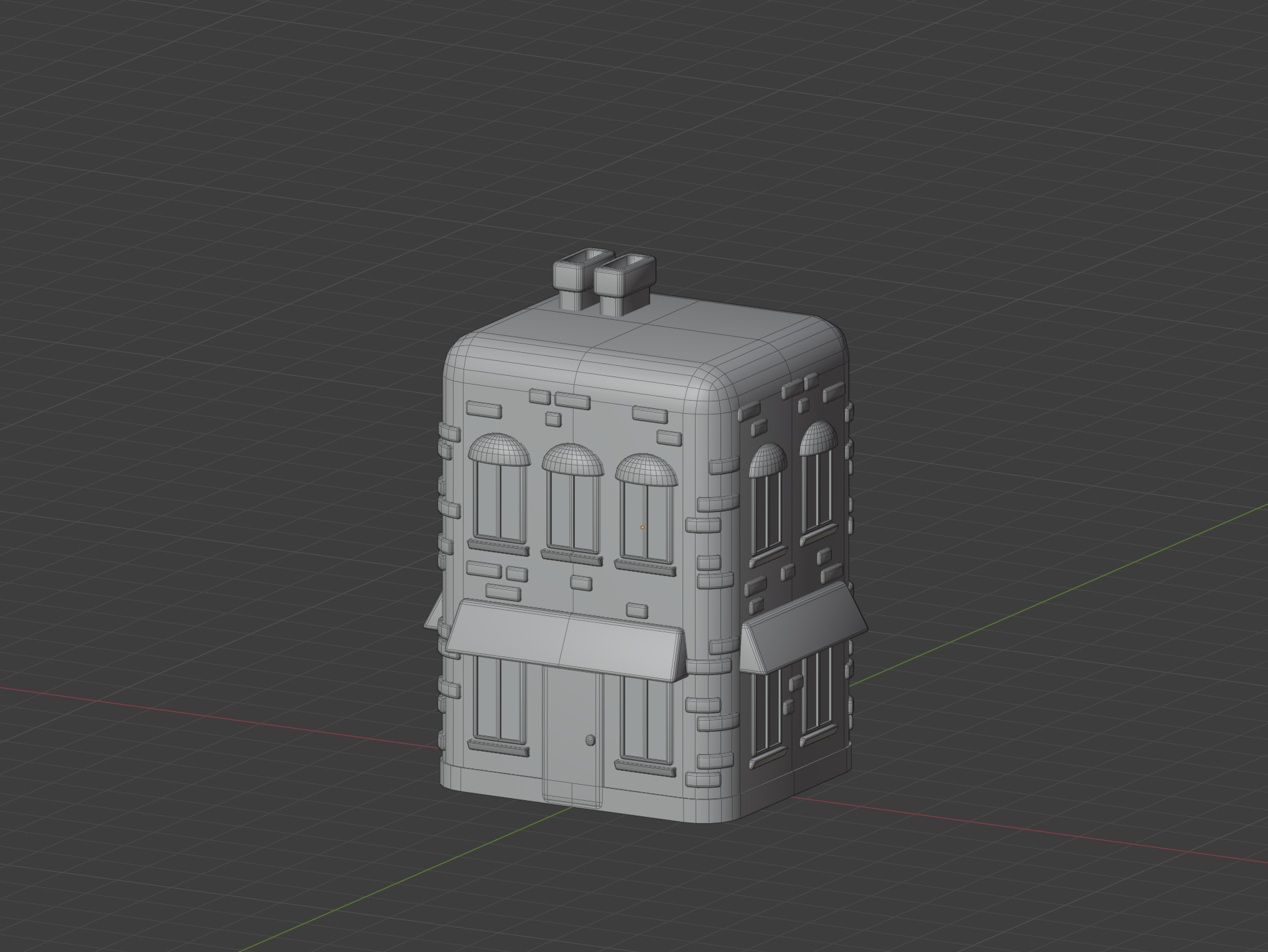 3D Asset - Low-Poly Stylized City Buildings Set Low-poly 3D model_6