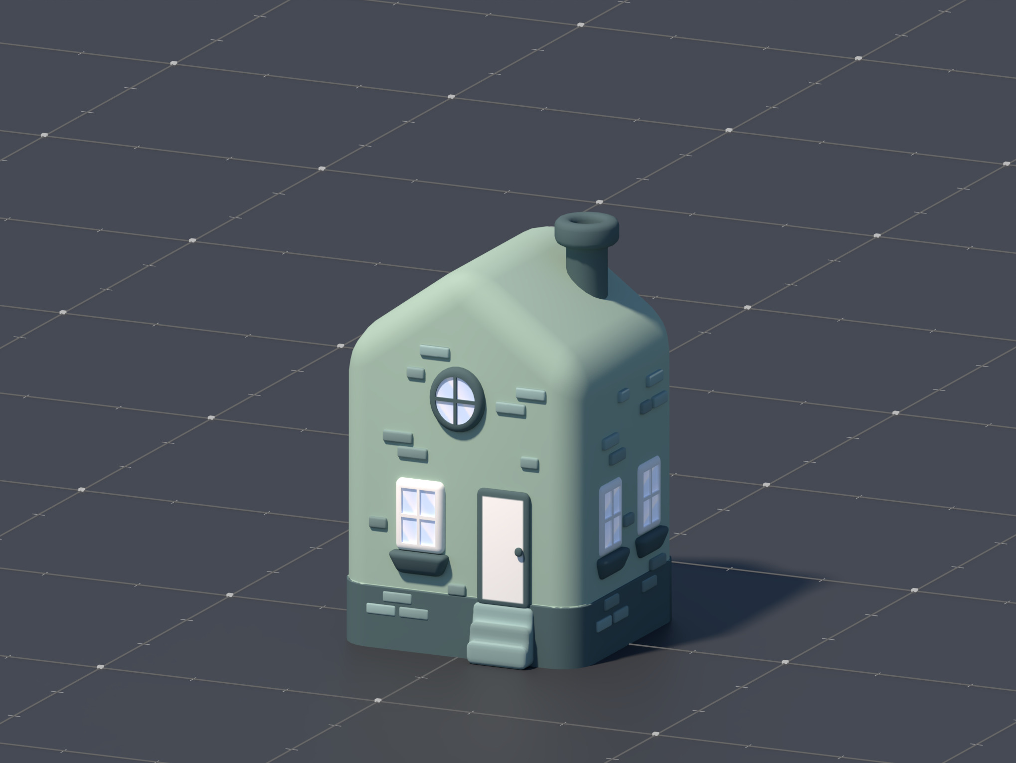 3D Asset - Low-Poly Stylized City Buildings Set Low-poly 3D model_5