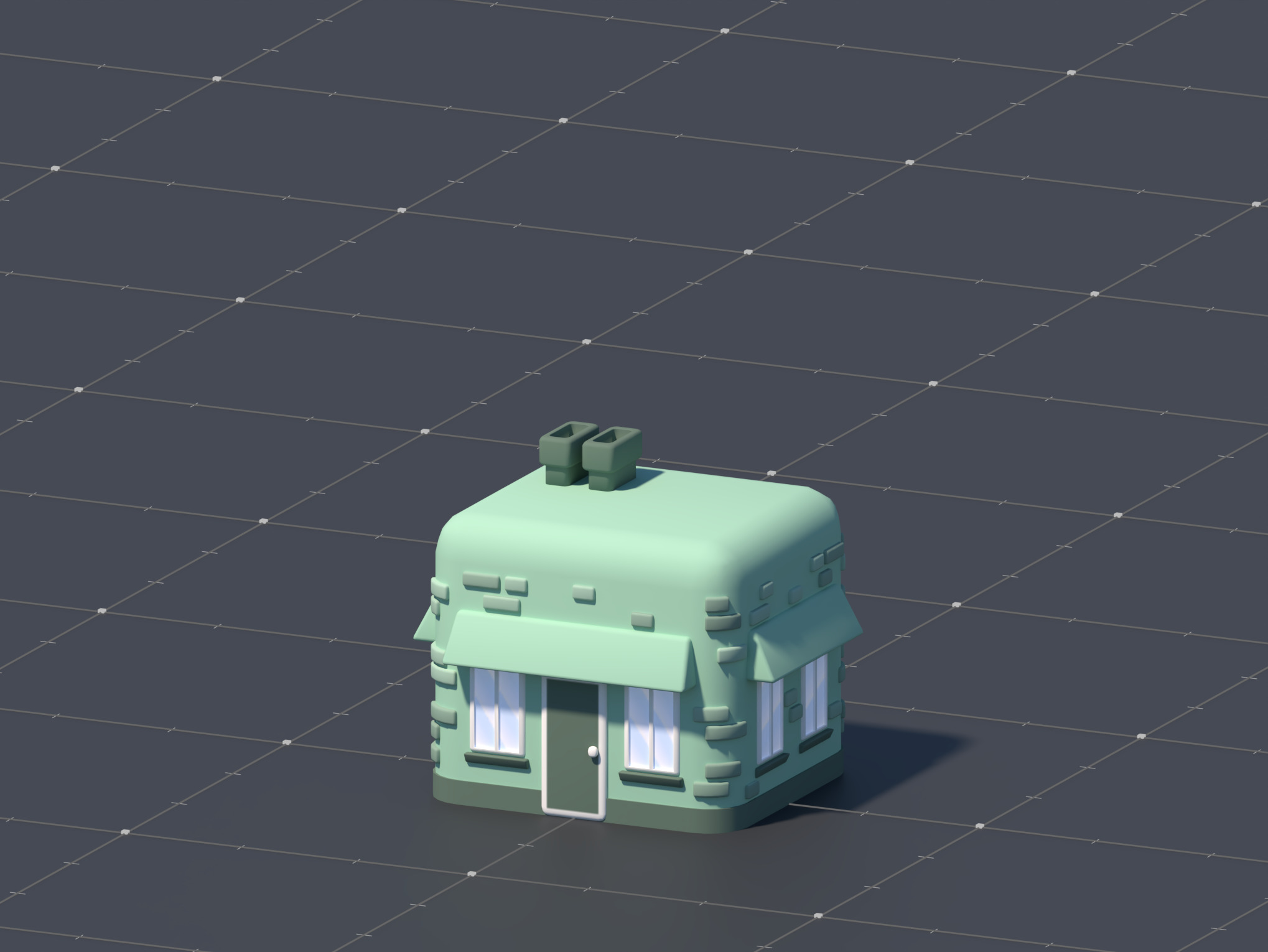 3D Asset - Low-Poly Stylized City Buildings Set Low-poly 3D model_4