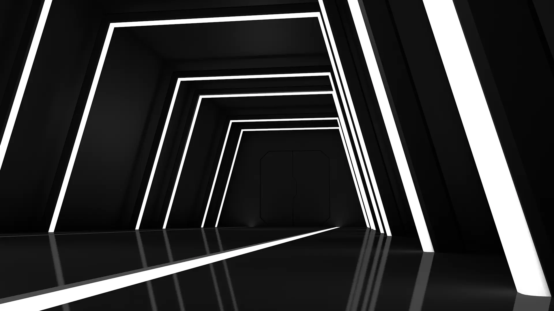 Sci Fi Tunnel Low-poly 3D model_1