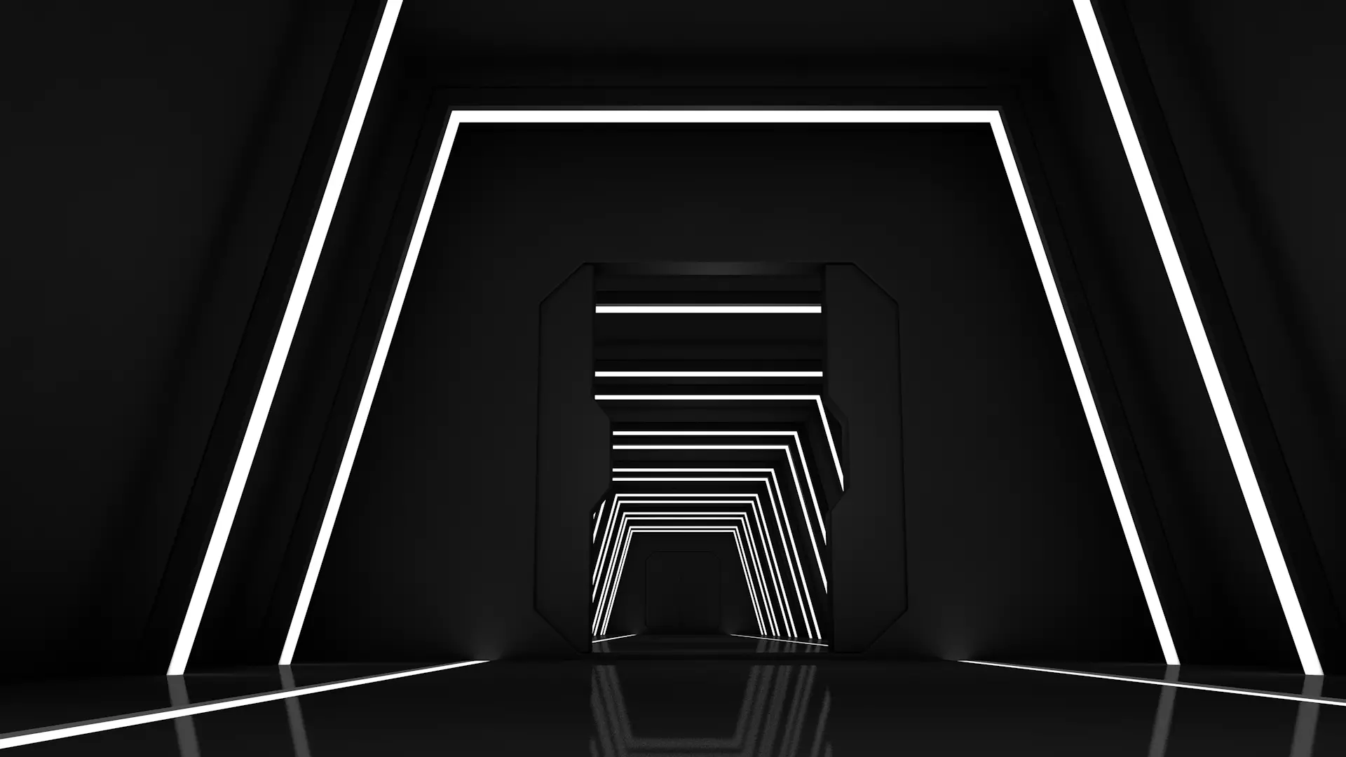 Sci Fi Tunnel Low-poly 3D model_8