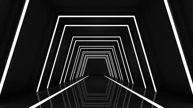 Sci Fi Tunnel Low-poly 3D model