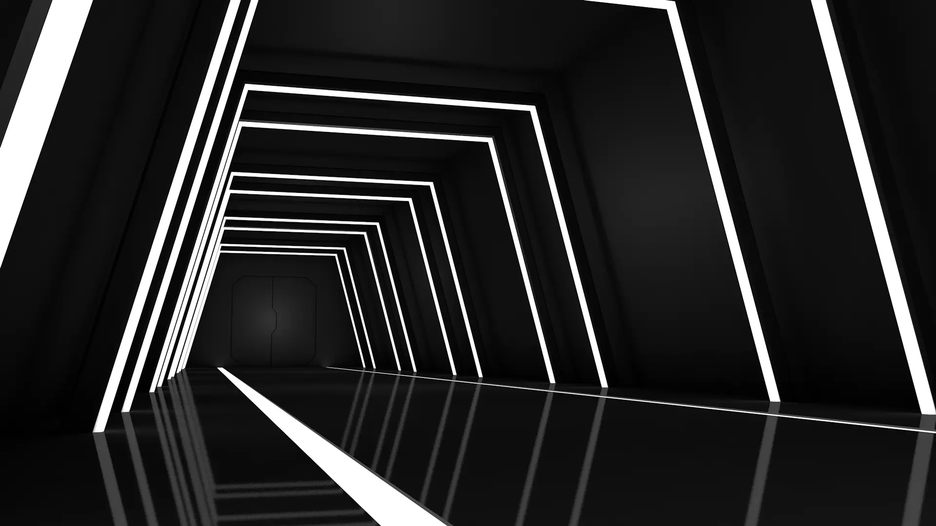 Sci Fi Tunnel Low-poly 3D model_2