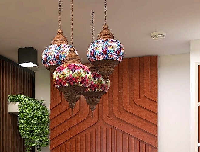 Turkish Moroccan Mosaic Lamps for Ceiling pendant  3D model