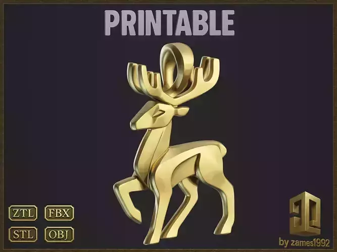 Minimalist Deer Pendant