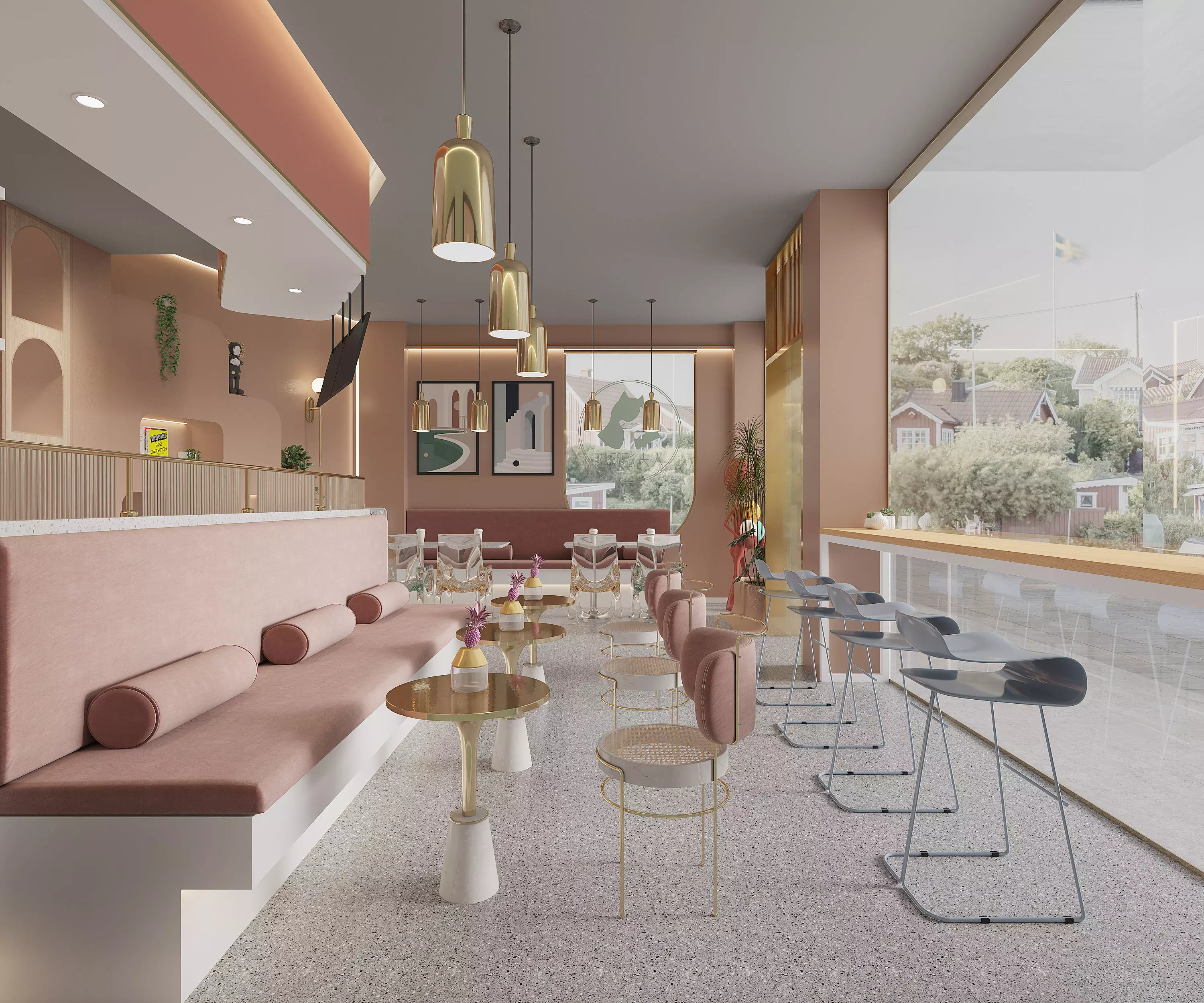 coffee shop interior 168 3D model_0