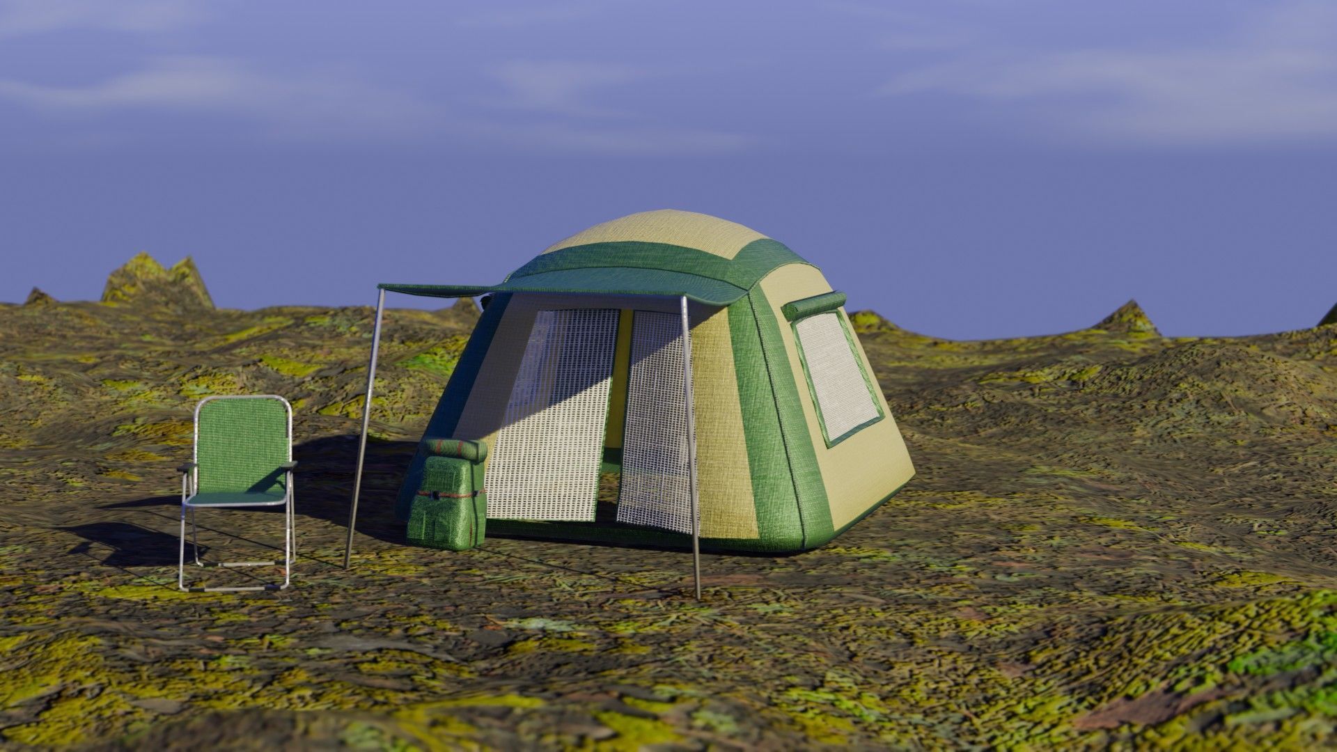 Camping Gear Trio - Low-Poly 3D Model Set Low-poly 3D model_10