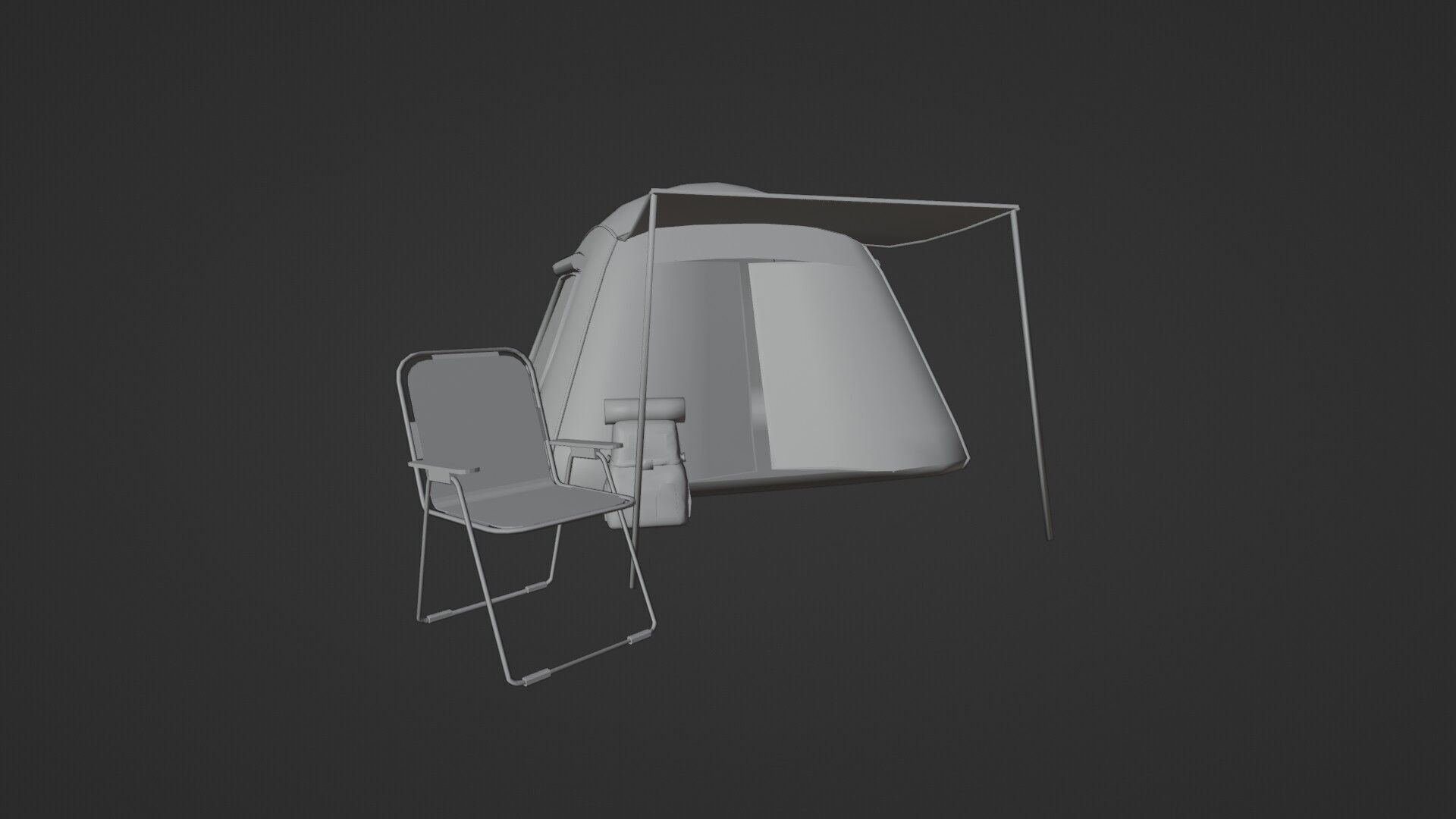 Camping Gear Trio - Low-Poly 3D Model Set Low-poly 3D model_14