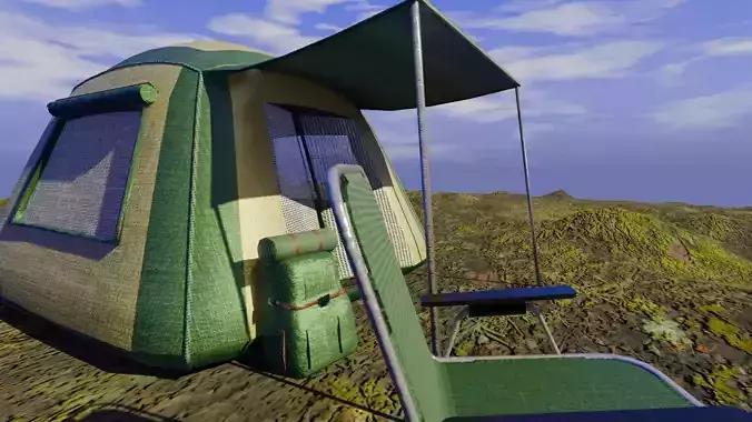 Camping Gear Trio - Low-Poly 3D Model Set Low-poly 3D model Camping Gear Trio - Low-Poly 3D Model Set Low-poly 3D model