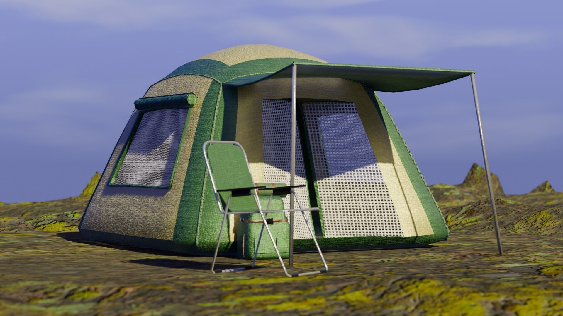 Camping Gear Trio - Low-Poly 3D Model Set Low-poly 3D model_2