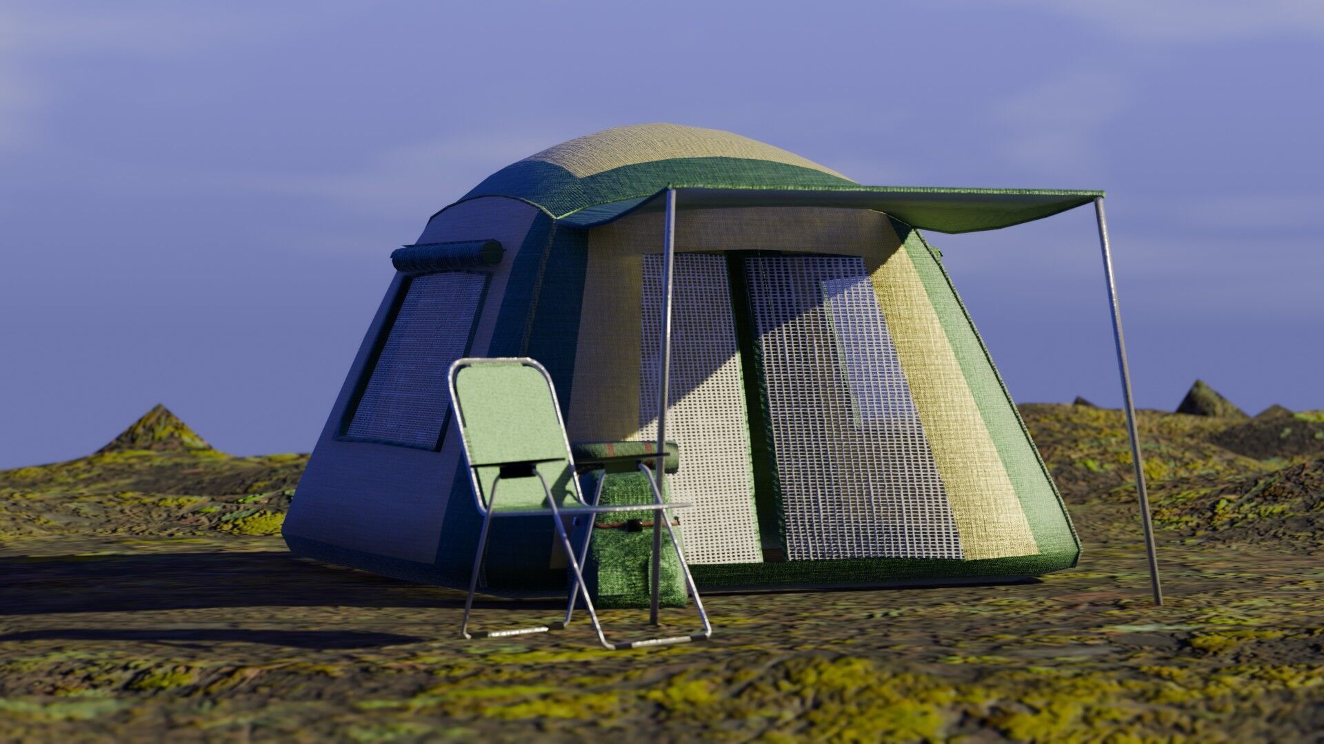 Camping Gear Trio - Low-Poly 3D Model Set Low-poly 3D model_1