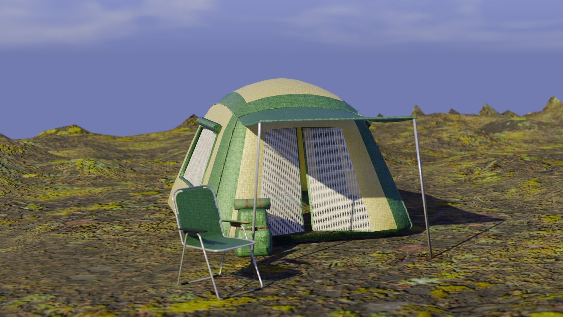 Camping Gear Trio - Low-Poly 3D Model Set Low-poly 3D model_6