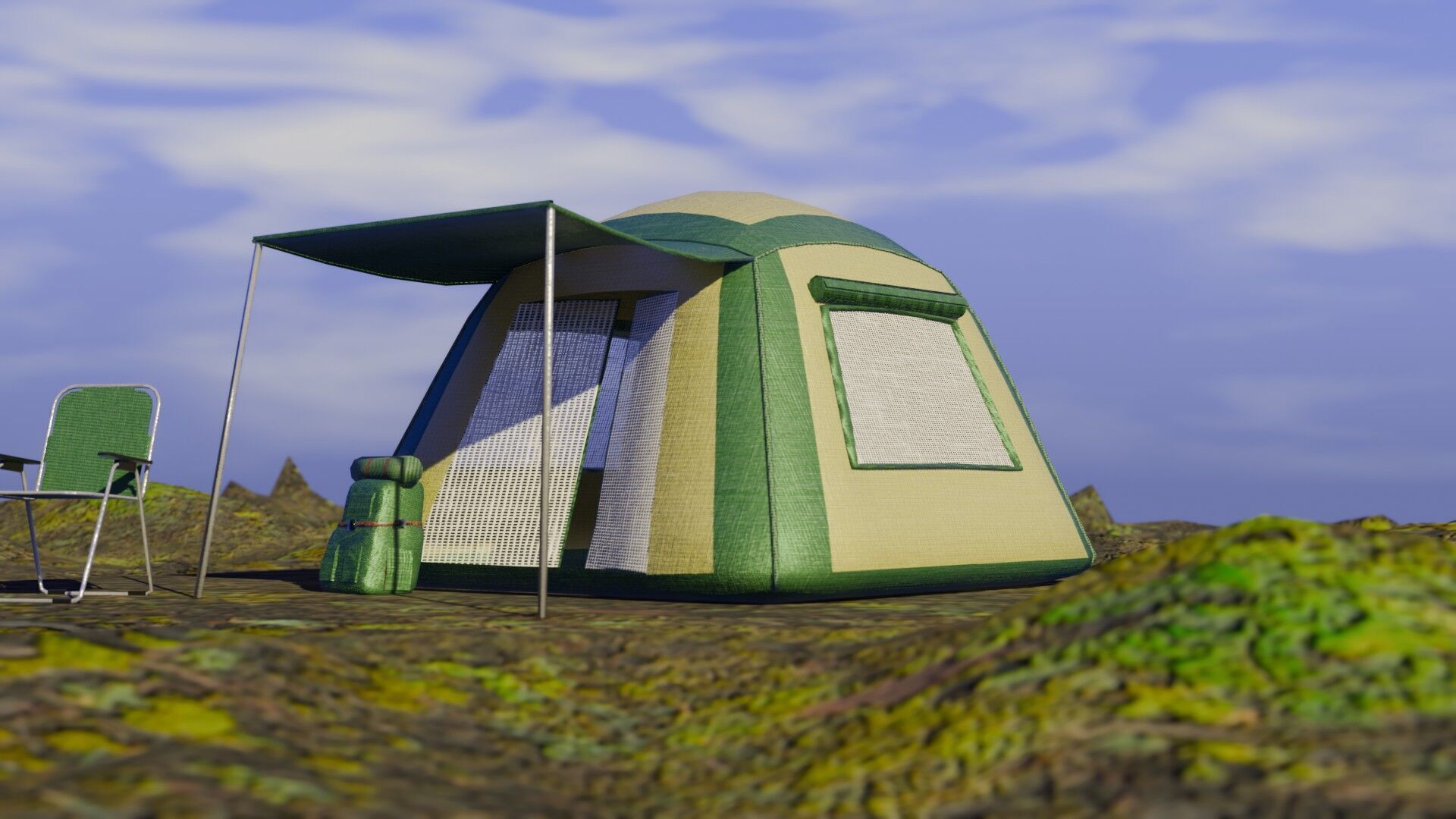 Camping Gear Trio - Low-Poly 3D Model Set Low-poly 3D model_9