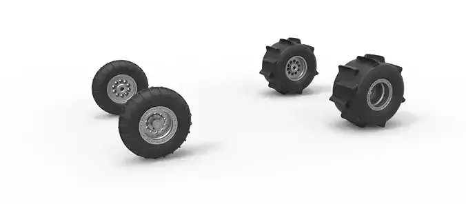 Wheel Set of Sand dragster Scale 1 to 25