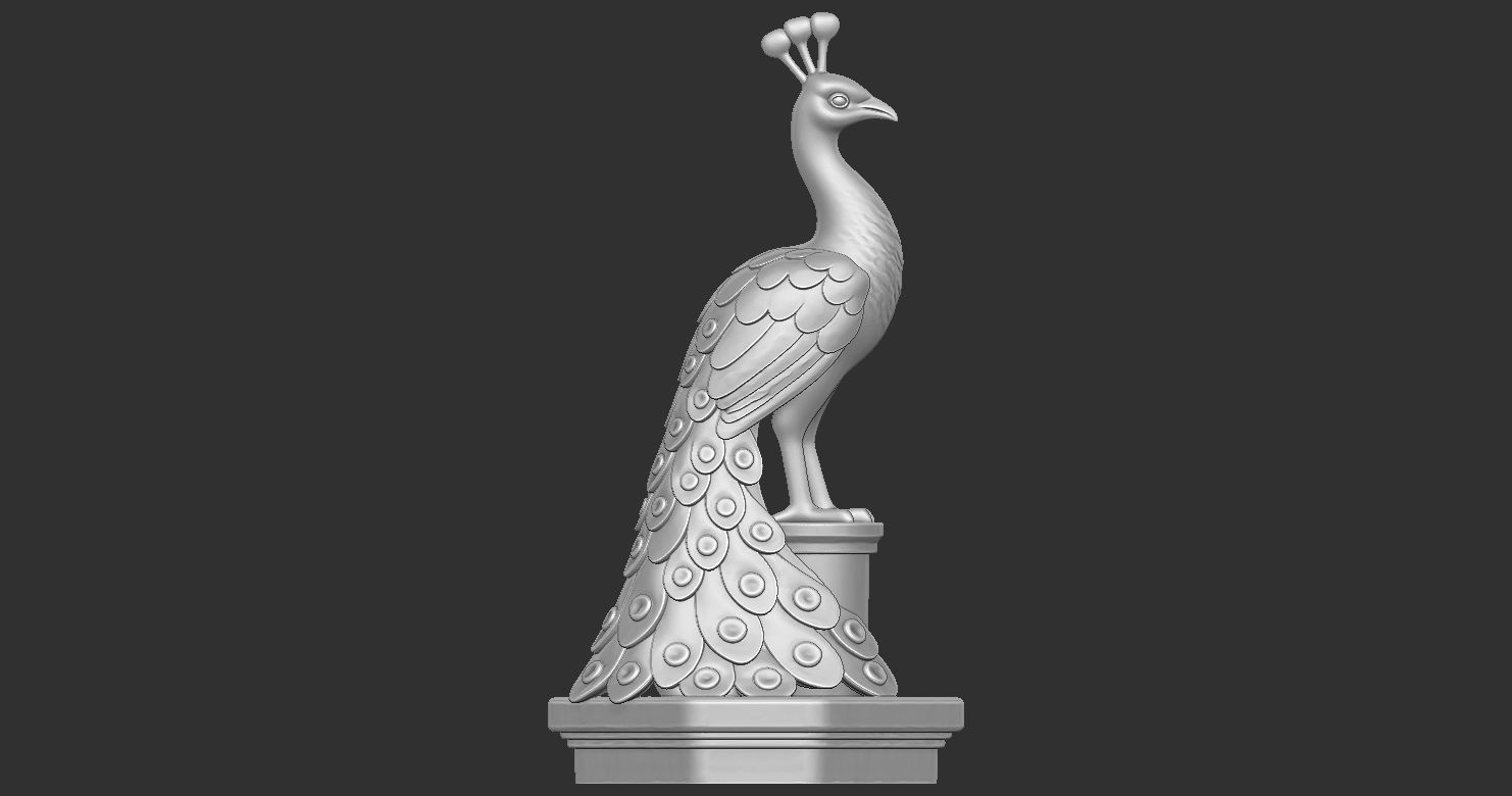 Peacock Statue 3D print model_12