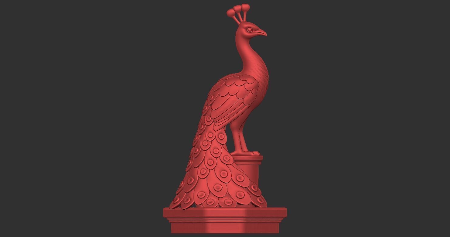 Peacock Statue 3D print model_6