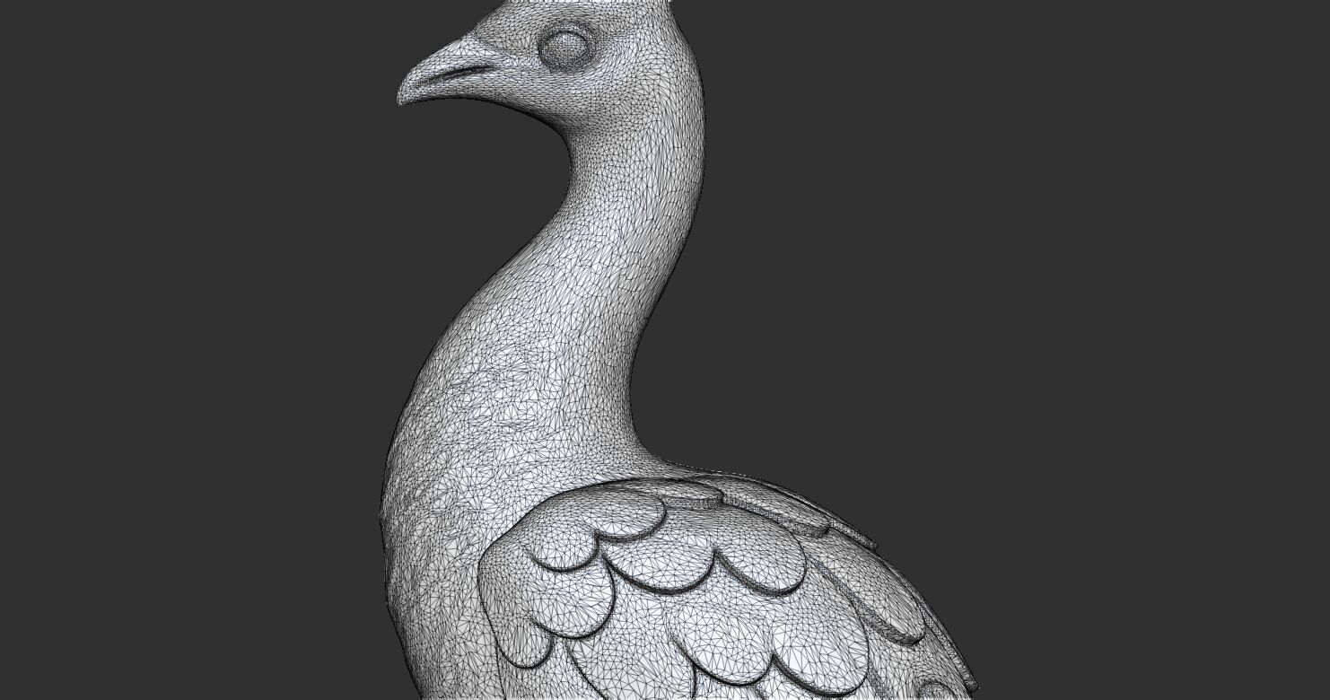 Peacock Statue 3D print model_7