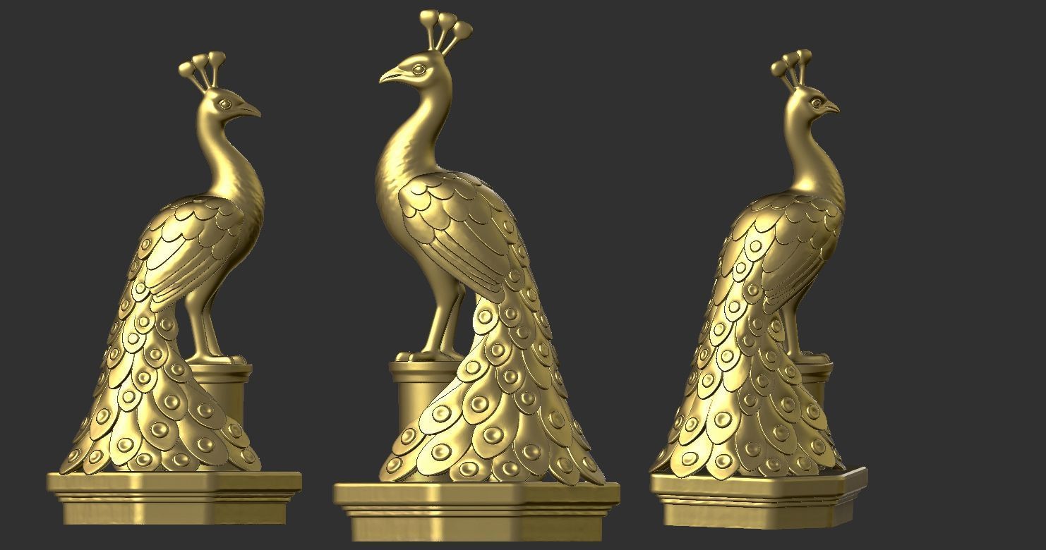 Peacock Statue 3D print model_14