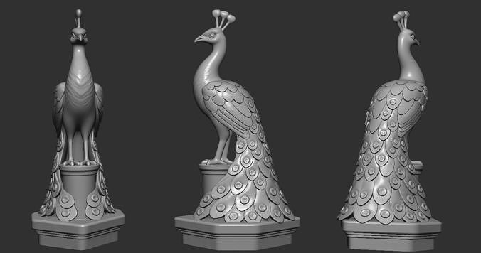 Peacock Statue 3D print model