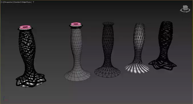 Organic architectural tower Low-poly 3D model