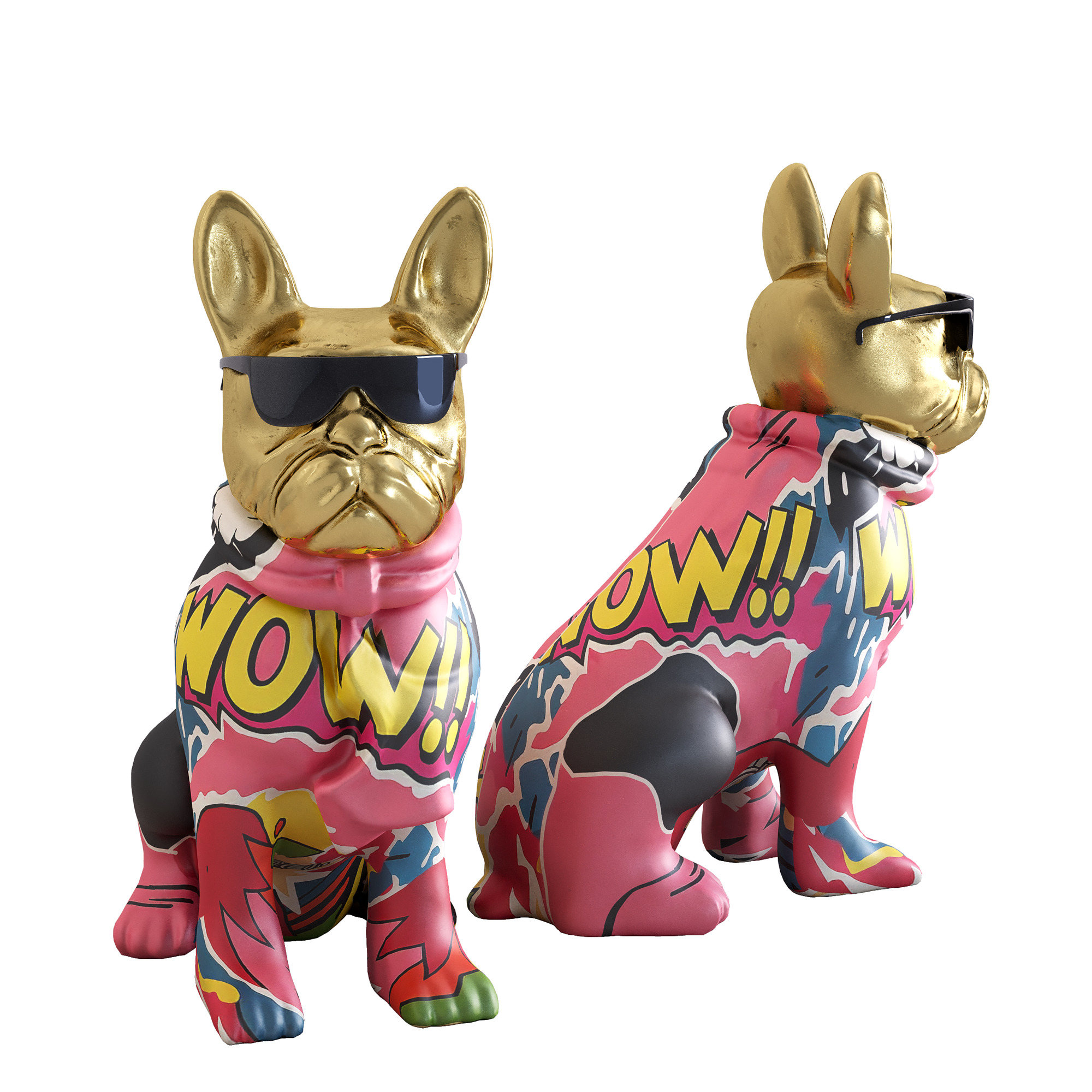 Graffiti Dog Figurine 3D model_1